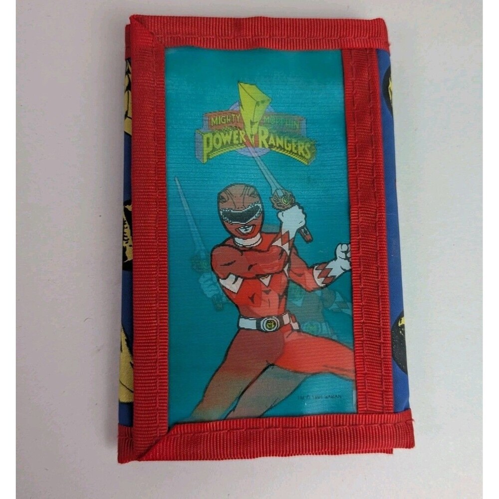 VTG 90s Retro Avon Mighty Morphin Power Rangers Holograph Trifold Wallet  Red